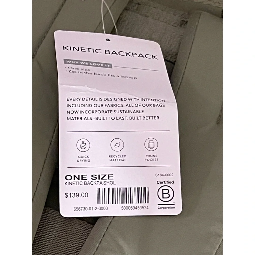 Athleta Kinetic Backpack in Shadow Olive NWT - Picture 12 of 13